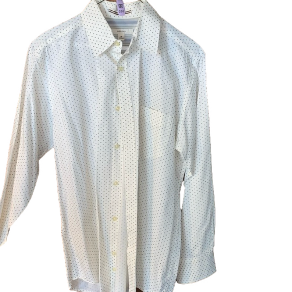 Melina cream with black symbols  Medium dress up shirt on rack